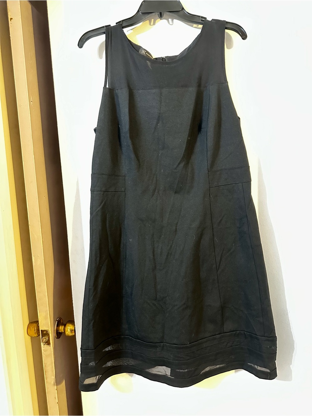 Classic Little Black Dress with Mesh Hem
